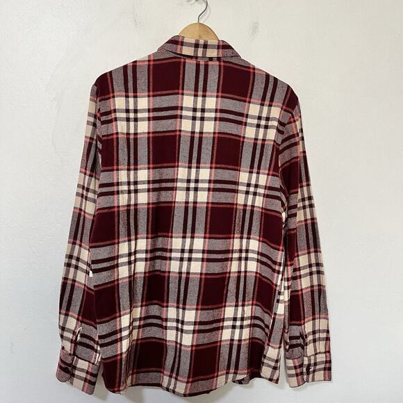 Volcom Leland Button Plaid Flannel Shirt Size M Red Country Southwestern Men's - Picture 3 of 9